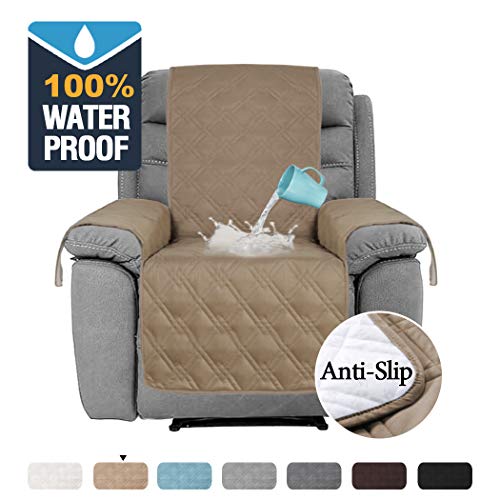 Product Cover H.VERSAILTEX 100% Waterproof Recliner Protector Non-Slip Furniture Cover for Recliner Chair, Sofa Protector Stay in Place Protect from Pets Spills Wear and Tear (Recliner: Taupe) - 79 inch x 68 inch