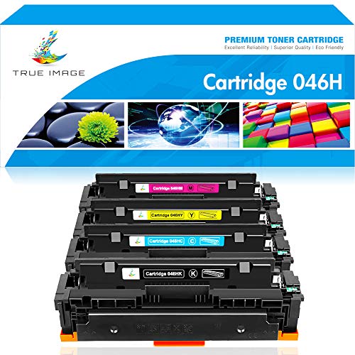 Product Cover True Image Compatible Toner Cartridge Replacement for CRG-046H Canon 046H Color ImageCLASS MF733Cdw MF731Cdw MF735Cdw LBP654Cdw MF733 Printer Ink (Black Cyan Yellow Magenta, 4-Pack)