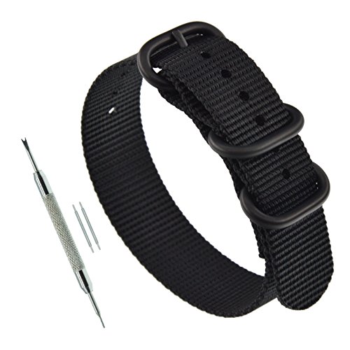 Product Cover Thick Nylon Watch Band Replacement 3 Rings (18mm 19mm 20mm 21mm 22mm 23mm 24mm)