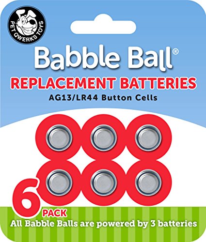 Product Cover Pet Qwerks B1 Babble Ball Replacement Batteries | AG13 / LR44 Cells| 6 per Carded Pack