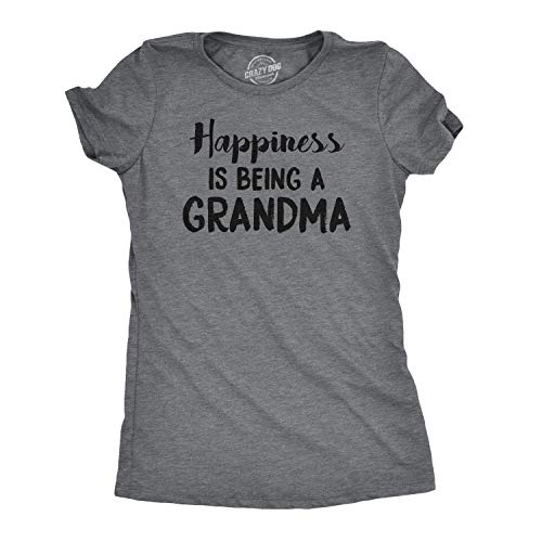 Product Cover Womens Happiness is Being a Grandma Tshirt Funny Grandmother Tee for Ladies