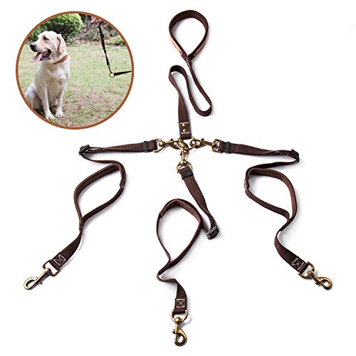 Product Cover Pikaon Double/Triple Dog Leash with Traffic Handle for Walking 1/2/3 Dogs and up to 150 lbs Each