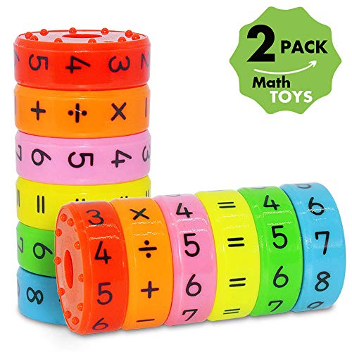 Product Cover CHILHOLYD Learning Toys Math Toy Montessori Preschool Learning Educational Counting Game Numbers and Symbols Math Skills Colorful Fridge Kindergarden Educational Tools Math Blocks Great Gift for Kids