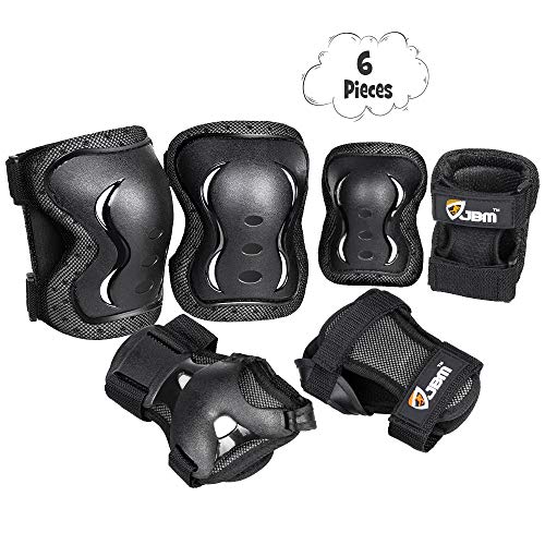 Product Cover JBM Kids & Adults Knee and Elbow Pads with Wrist Guards Protective Gear Set, Impact Resistance for your Children Outdoor Activities' Adventure, Roller Skating, Cycling, Scooter, Skateboarding Pads Set