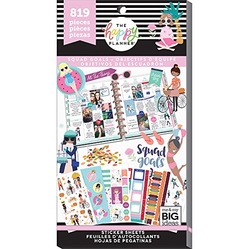 Product Cover me & my BIG ideas Sticker Value Pack for Classic Planner - The Happy Planner Scrapbooking Supplies - Squad Goals Theme - Multi-Color & Gold Foil - for Projects & Albums - 30 Sheets, 819 Stickers