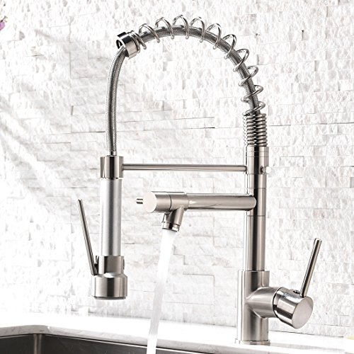 Product Cover Aimadi Contemporary Kitchen Sink Faucet,Single Handle Stainless Steel Kitchen Faucets with Pull Down Sprayer,Brushed Nickel