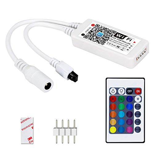 Product Cover HaoDeng WiFi Wireless LED Smart Controller, Compatible with Alexa&Google Assistant&IFTTT, Working with Android, iOS System and RGB LED Strip Lights, Comes with 24 Keys Remote Control