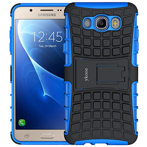 Product Cover ykooe Galaxy J7 2016 Case, (Armor Series) Samsung J7 2016 Heavy Duty Protection Shockproof Dual Layer Protective Case Cover with Stand for Samsung Galaxy J7 2016 (Blue)