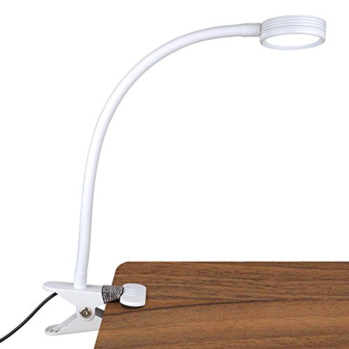 Product Cover LEPOWER New Version Metal Clip On Light, Flexible Bed Light with 3 Colors x Stepless Adjustable Brightness, Eye Caring Reading Light for Desk, Bed Headboard and Computers(White)-No AC Adapter