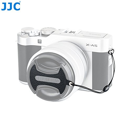 Product Cover JJC Nappa Leather Anti-Lost Lens Cap Keeper Sticker for Fujifilm FLCP-52II (Flat Type) 52mm Front Lens Cap on Fuji Fujinon XC 15-45mm F3.5-5.6 OIS PZ/X-T100 X-A5 X-T20 X-T10 X-T2 X-T1 X-E3 X-A10