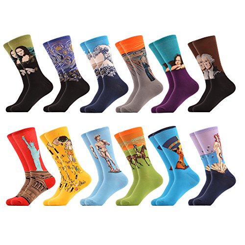Product Cover WeciBor Men's Dress Cool Colorful Fancy Novelty Funny Casual Combed Cotton Crew Socks Pack