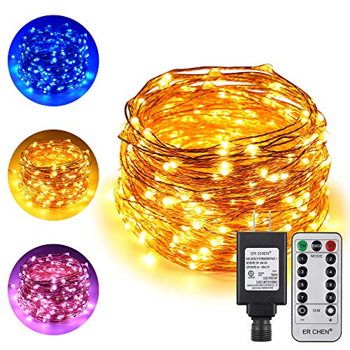 Product Cover ErChen Dual-Color LED String Lights, 66 FT 200 LEDs Plug in Copper Wire Color Changing 8 Modes Dimmable Fairy Lights with Remote Timer for Indoor Outdoor Christmas (Blue/Warm White)