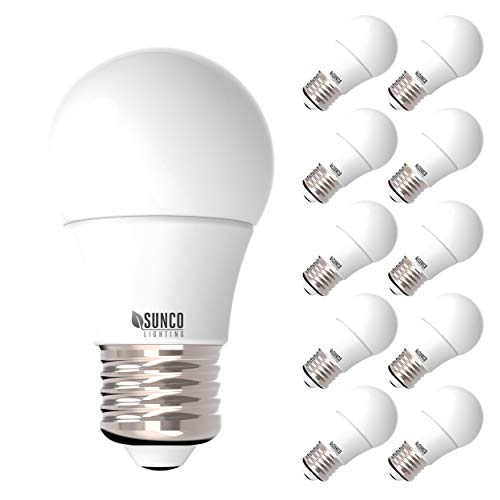 Product Cover Sunco Lighting 10 Pack A15 LED Bulb, 8W=60W, 3000K Warm White, Dimmable, 800 LM, E26 Base, Refrigerator & Fan Light - UL, Energy Star