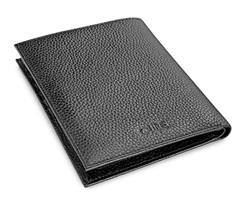 Product Cover Travel Passport Wallet Holder by Qubel - RFID Blocking - Genuine Leather - Black - For Men & Women - Gift Box Included