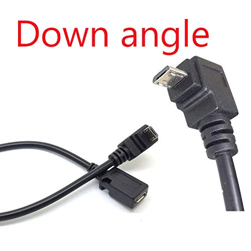 Product Cover 90° Degree Angle USB Micro B 5P Female to 5P Male Left Right Down Up Angled Extension Cable Adapter for Phone Charger Data Sync Tablet Cord Adaptor ... (DWON Angle)