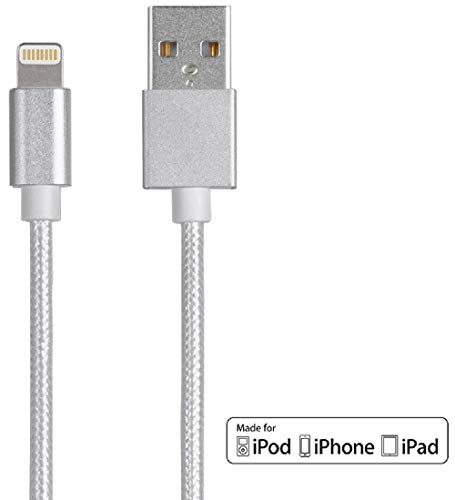 Product Cover Monoprice Apple MFi Certified Lightning to USB Charge & Sync Cable - 1.5 Feet - White Compatible with iPhone X 8 8 Plus 7 7 Plus 6s 6 SE 5s, iPad, Pro, Air 2 - Palette Series