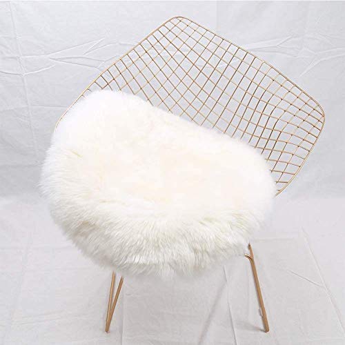 Product Cover YJ.GWL Super Soft Shaggy Faux Fur Sheepskin Chair Cover Area Rugs for Bedroom Sofa Fluffy Seat Pad, 1.5' Round