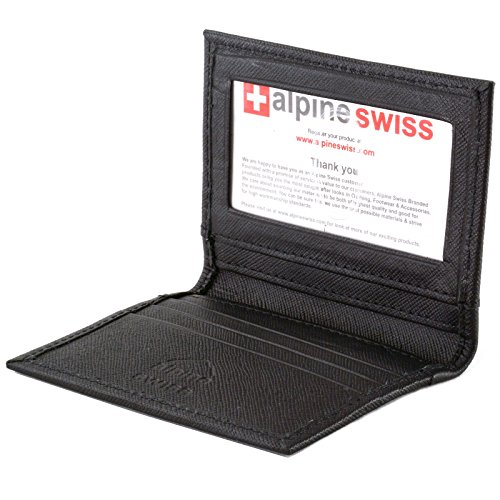 Product Cover Alpine Swiss Thin Front Pocket Wallet Business Card Case 2 ID Window 6 Card Slot