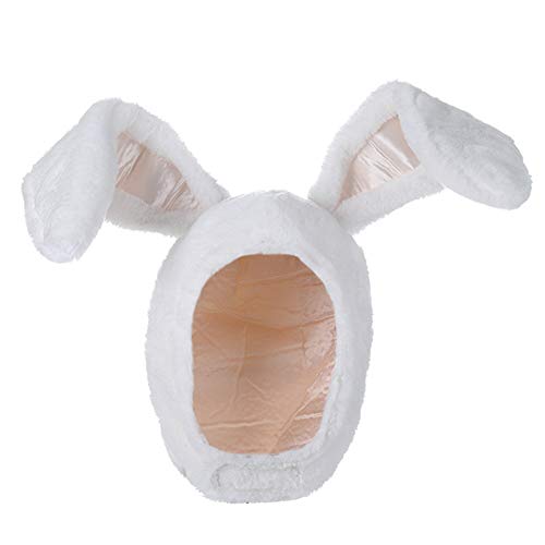 Product Cover BOBILIKE Plush Fun Bunny Ears Hood Women Costume Hats Warm, Soft and Cozy, White