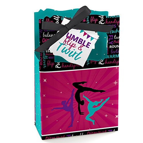 Product Cover Tumble, Flip & Twirl - Gymnastics - Birthday Party or Gymnast Party Favor Boxes - Set of 12