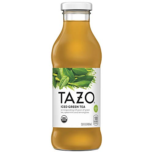 Product Cover Tazo Organic Iced Tea, Green Tea, 13.8 Ounce Glass Bottles, 8 Pack