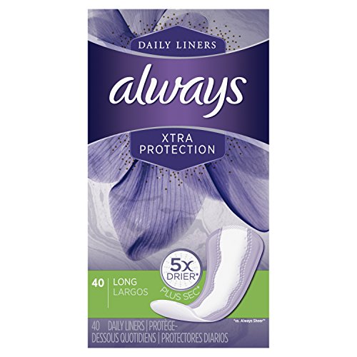 Product Cover Always Xtra Protection Daily Liners, Long, 40 Count