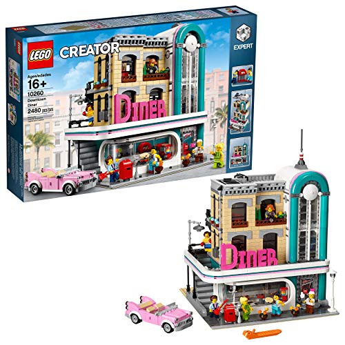 Product Cover LEGO Creator Expert Downtown Diner 10260 Building Kit, Model Set and Assembly Toy for Kids and Adults (2480 Pieces)