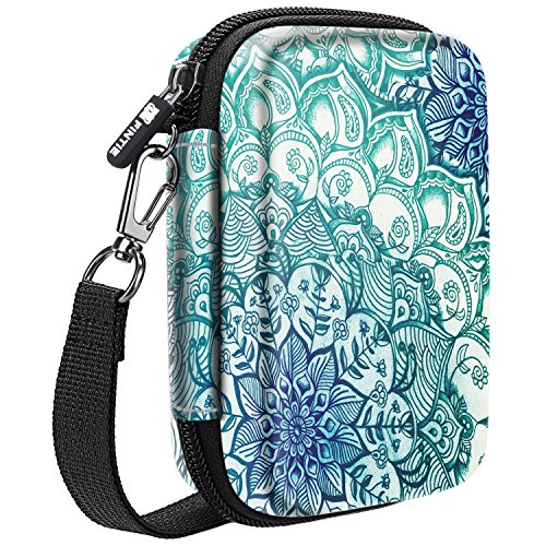 Product Cover Fintie Carry Case Compatible with Polaroid Snap/Snap Touch Instant Camera, Polaroid Zip/HP Sprocket 2nd Edition Printer, HP Sprocket 2-in-1, Hard EVA Shockproof Storage Travel Bag (Emerald Illusions)