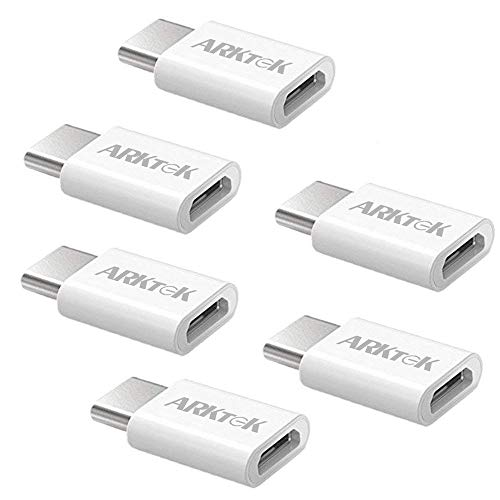Product Cover ARKTEK USB-C Adapter USB Type C (Male, Thunderbolt 3 Compatible) to Micro USB (Female) Sync and Charge Adapter for Pixel 4 S20 Note 10 and More (Pack of 6)