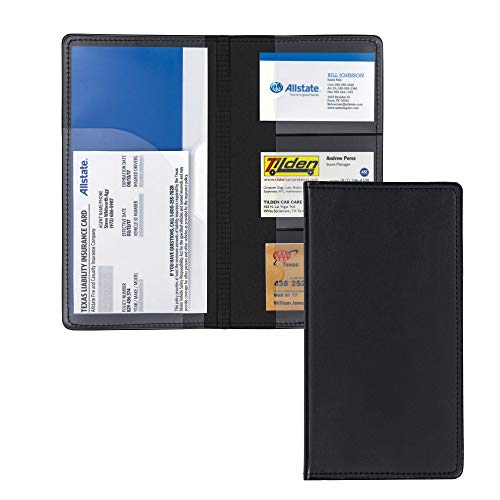 Product Cover Samsill Car Registration Holder - Vehicle Glovebox Organizer Wallet for Insurance Documents, Key Contact Information Cards, and More, Black
