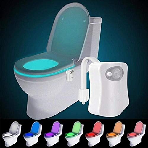Product Cover The Original Toilet Night Light Gadget, Fun Bathroom Lighting Add on Toilet Bowl Seat, Motion Sensor Activated LED 9 Color Modes - Weird Novelty Funny Birthday Gag Gifts for Men, Dad, Kids & Toddlers