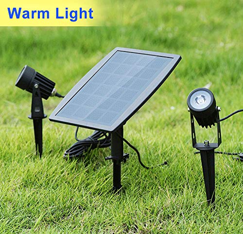 Product Cover DLLT LED Solar Spot Lights Outdoor Landscape Spotlights, 2-in-1 Solar Powered Wall Lights-Low Voltage Outdoor Landscaping Light for Garden Yard Lawn Pathway Landscape Downlight,Warm White,Auto on\off