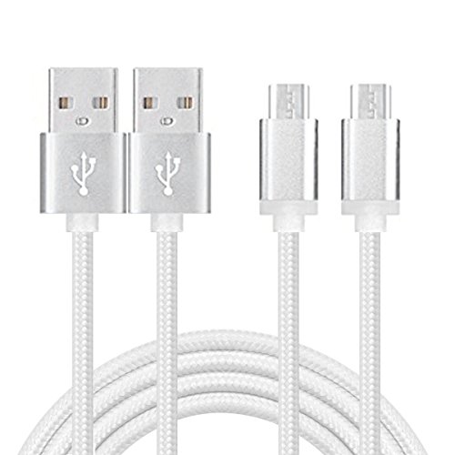 Product Cover 2 Pack 6Ft Extra Long 2.1A Rapid Micro USB Cable Quick Fast Charging for Kindle fire Hd, Hdx, Samsung Galaxy S7 Edge/S6/S5,Note 5/4,LG G4,Motorola Moto E5 G5 Play,PS4 Controller,Android Phone Tablet