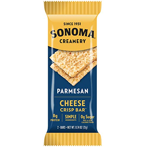 Product Cover Sonoma Creamery Cheese Crisp Bars - Parmesan 8 Two-Bar Packs (Savory Snack Bars with 0g Sugar & 8g Protein Low Carb Gluten Free)
