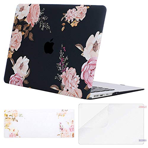 Product Cover MOSISO MacBook Air 13 inch Case (A1369 & A1466, Older Version 2010-2017 Release), Plastic Pattern Hard Case&Keyboard Cover&Screen Protector Only Compatible with MacBook Air 13, Pink Peony