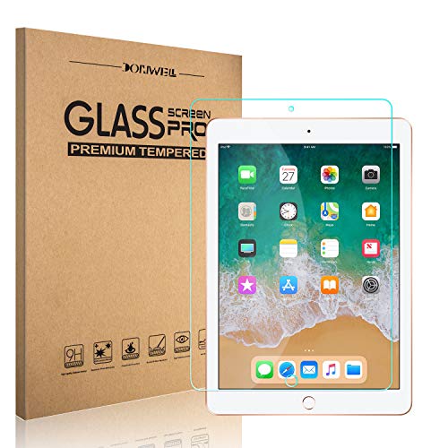 Product Cover DONWELL Compatible for iPad 9.7/iPad 5 6 Screen Protector Bubble Free Anti Scratch Tempered Glass Protective Cover Compatible with iPad 5th 6th Generation/iPad Pro 9.7 Model A1823 A1822 (1 Pack)