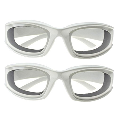Product Cover Haoun 2 Pack Onion Goggles Tear Free Kitchen Eye Glasses Onion Cutting Goggles with Inside Sponge (White)