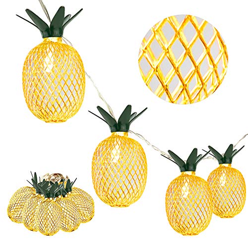 Product Cover Whonline 16ft 20 LED Pineapple String Lights Battery Operated Fairy String Lights for Party and Home Festival Decoration (Warm White, 2 Pack)
