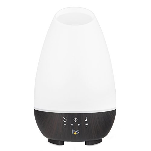 Product Cover HealthSmart Aromatherapy Essential Oil Diffuser and Cool Mist Humidifier with 500ML Tank Ideal for Large Rooms Features Adjustable Timer, Mist Mode and 7 LED Light Colors, White, 40-500-190