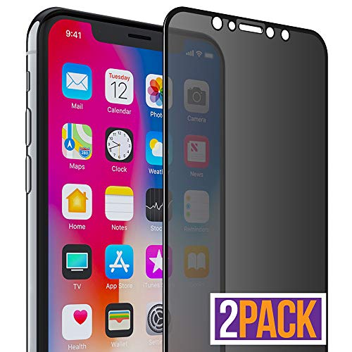 Product Cover FlexGear Privacy Screen Protector for iPhone X Xs [Full Coverage] Tempered Glass (2-Pack)