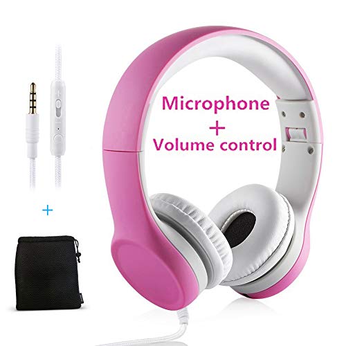 Product Cover Yusonic Kids Headphones,Volume Limiting Ear Foldable Small Kid Safe Headphones Toddlers headsets for School Boys Girls Children ipad Compatible （Pink