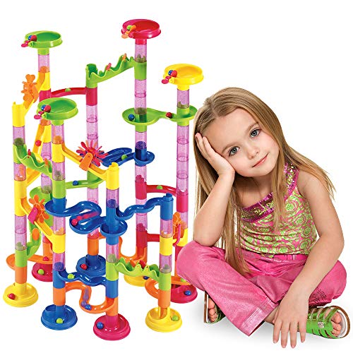 Product Cover Marble Run Set 105 Pcs - Construction Building Blocks Toys Game for 4 5 6 7 Year Old Boys Girls Kids