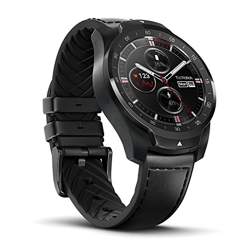 Product Cover Ticwatch Pro Premium Smartwatch with Layered Display for Long Battery Life, NFC Payment and GPS Build-in, Sleep Tracking, Wear OS by Google, Compatible with iOS and Android (Black)