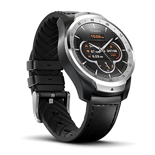 Product Cover Ticwatch Pro, Premium Smartwatch with Layered Display for Long Battery Life, NFC Payment and GPS Build-in, Wear OS by Google, Sleep Tracking, Compatible with iOS and Android (Silver)
