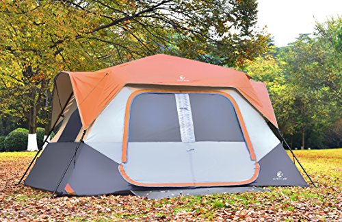 Product Cover ALPHA CAMP 8 Person Instant Tent for Camping Easy Setup Cabin Tent with Foot Mud - 10' x 9' Orange