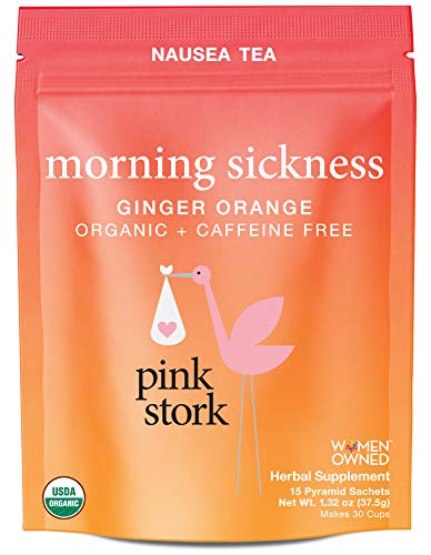 Product Cover Pink Stork Morning Sickness Relief Tea: Ginger-Orange, USDA Organic, Supports Digestion + Hydration, Women-Owned, 30 Cup