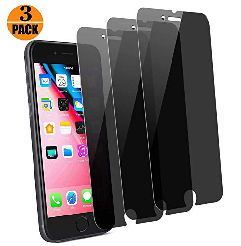 Product Cover [3-Pack] pehael iPhone 8 Plus 7 Plus High Definition Privacy Screen Protector, Black Tempered Glass Screen Protector, Easy Install (5.5 inch)
