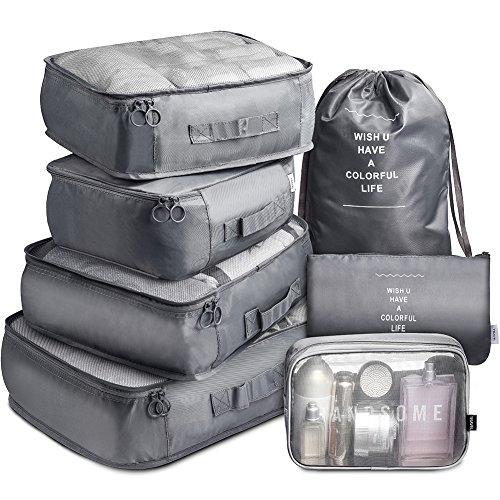 Product Cover Travel Packing Cubes VAGREEZ Travel Luggage Organizers Packing Cubes with Laundry Bag and Toiletry Bag