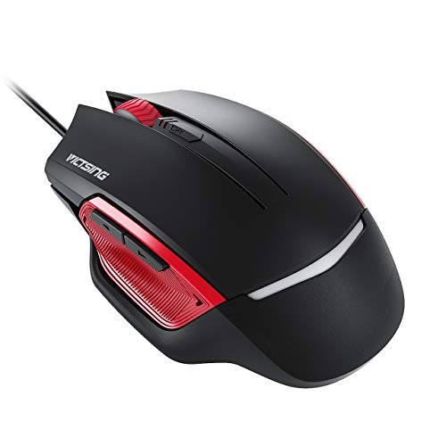 Product Cover VicTsing Gaming Mouse Wired, 6 Programmable Buttons, 3200 DPI Adjustable, Optical Gamer gaming Mice with 7 Breathing Lights, Comfortable Grip Ergonomic Optical PC Computer Gaming Mouse - Black