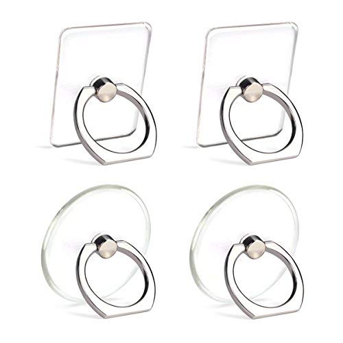 Product Cover Cell Phone Ring Holder Stand Transparent 4 Pack Finger Grip Loop Mount 360 Degree Rotation Universal Smartphone Kickstand for iPhone X 8 7 7Plus Samsung Galaxy S7 S8 LG Google